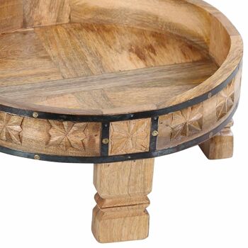 Table d'appoint orientale Dounia Natur en manguier Chakki table 5