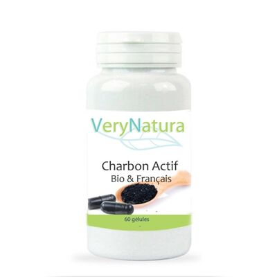 Organic and French vegetable activated carbon in capsules