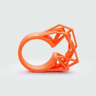 Anello solitario | Nylon | Arancio neon