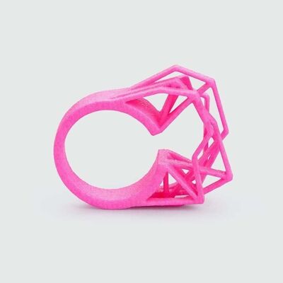 Solitaire Ring | Nylon | Neon Pink