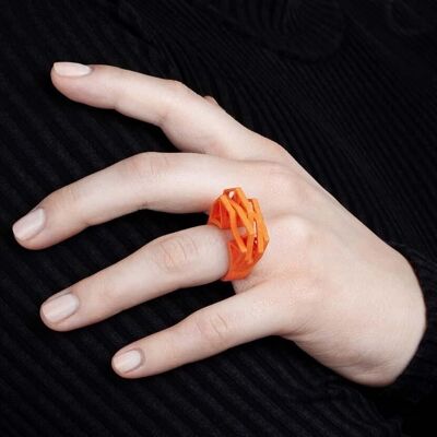 Solitaire Ring | Nylon | Statement Colors - Juicy Orange