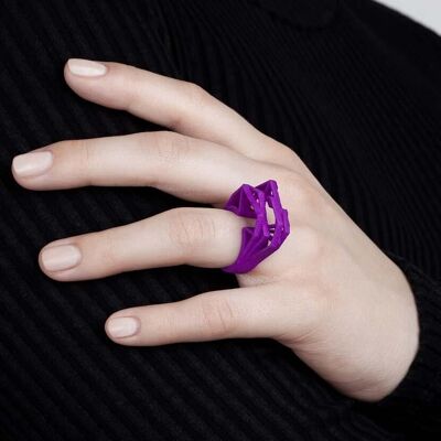 Bague Solitaire | Nylon | Couleurs de déclaration - Ultra Violet