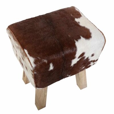 Genuine leather fur stool Benisha