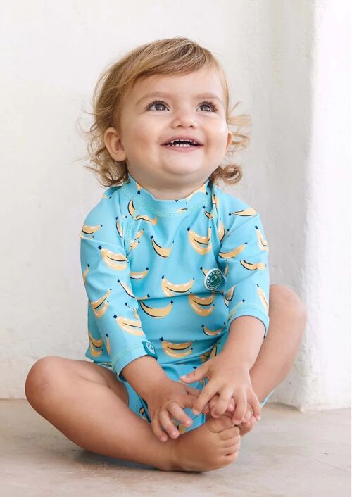 Long sleeve baby swimsuit - Blue Banana