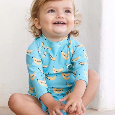 Long sleeve baby swimsuit - Blue Banana