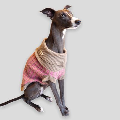 Maglione per cani in pura lana di colore rosa