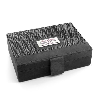 Grey Harris Tweed Jewellery Box