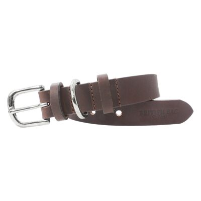 25mm Medium/Wide Brown Leather Dog Collar