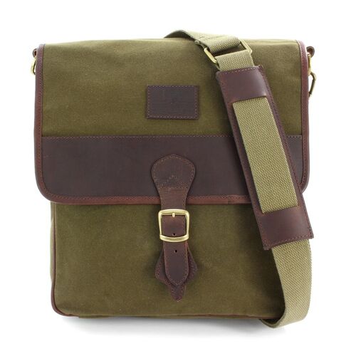 The Navigator Khaki Waxed Canvas Cross Body Bag