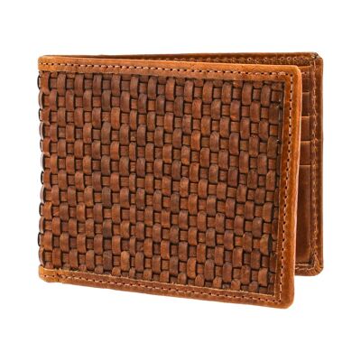 Lattice Weave Tan Wallet