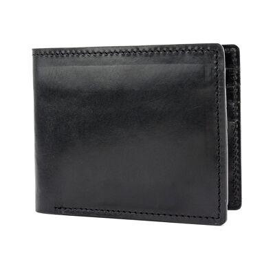 Portemonnaie aus hochglänzendem schwarzem Leder