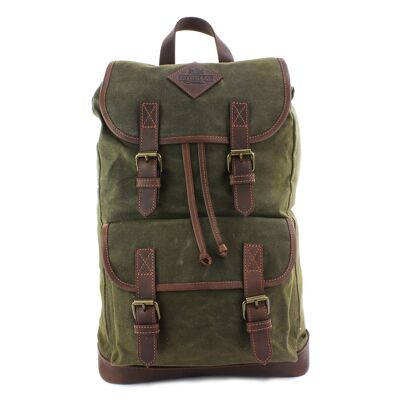 The Navigator Khaki Wax Canvas Rucksack