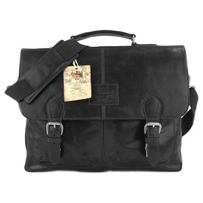 Polished Black Leather Briefcase