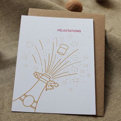Congratulazioni bottiglia di champagne