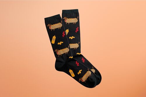 Chaussettes chien ketchup moutarde hot dog