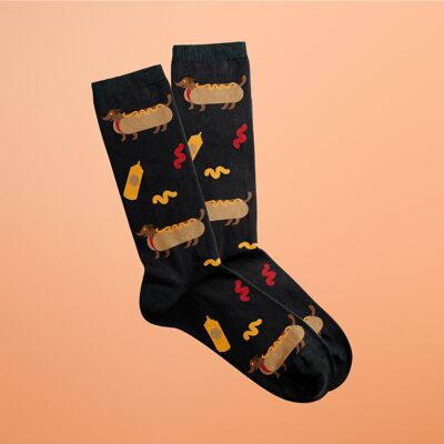 Mustard hot dog ketchup dog socks