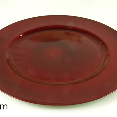 Round Red Plate Christmas underplate diam. 33 cm