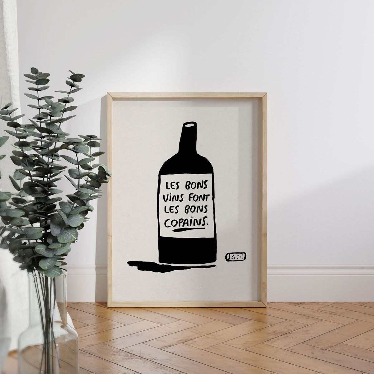 Poster illustrati per amici del vino - I buoni vini creano buoni amici