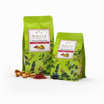 Roasted Iranian pistachios with saffron / Bag 250 gr