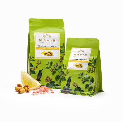 Pistacchi iraniani tostati con limone e sale marino/ Sacchetto 250 gr