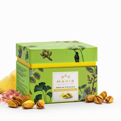 Pistacchi iraniani tostati con limone e sale marino/ Box 100 gr