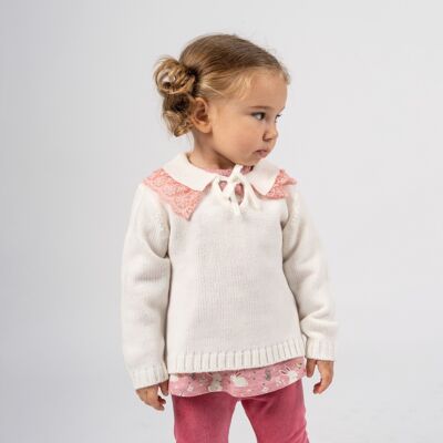 Baby girl's white sweater JULITA