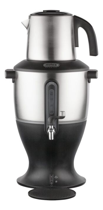 Théière Samovar Mulex 3.0l noire avec verseuse en acier inoxydable 1