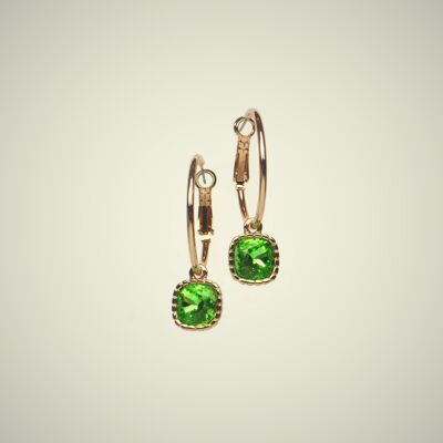 Hoop earrings with pendant, Erenite