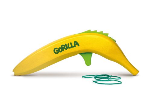 Gorilla - die Bananen Pistole - schießt mit Gummiringen.