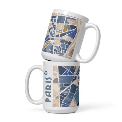 Mug illustrated map of the 6th arrondissement of PARIS