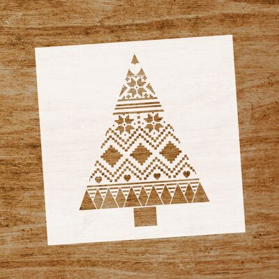 Embroidered Christmas Tree Stencil