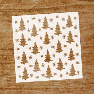 Christmas fir trees stencil