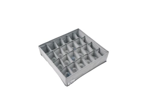 Periea Drawer Organiser -  Katrina 24 Cell Grey with Grey Piping