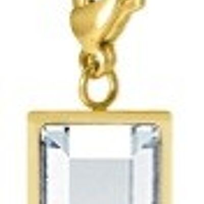 Charm Cosmopolitan with a solitaire square stainless steel gold with the color of your choice
