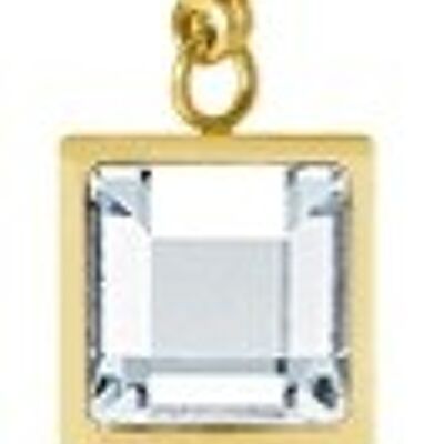 Charm Cosmopolitan con un solitario quadrato in acciaio inossidabile color oro con il colore che preferisci