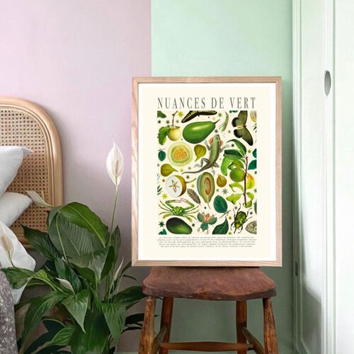Shades of Green , Floral Print , Print , Bedroom , Kitchen Print , French Print , Flower , Wall Art , Vintage , Botanical Print
