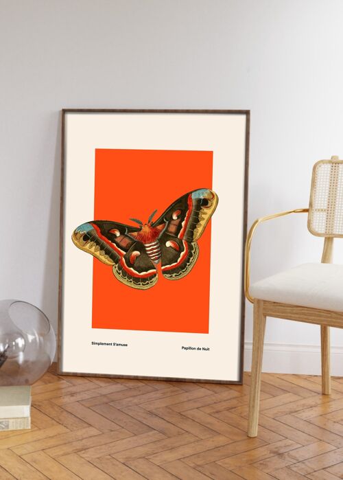 Butterfly Art, Insect Print, French, Vintage Art, Bright Print, Gallery Wall , Bedroom, A5, A4, A3, A2, A1, A0, Warm Colours, Boho, Vintage