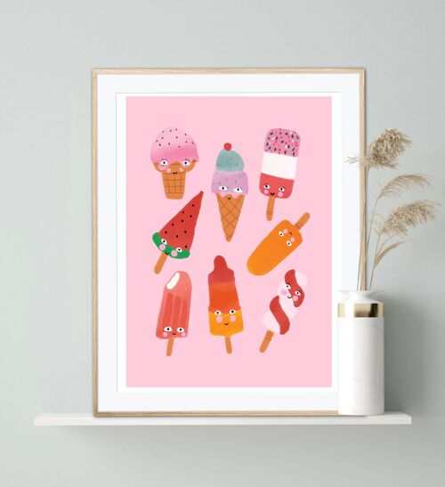 Ice Cream Print , Children’s Wall Art , Kids Prints , children’s Prints , Nursery , happy Print , play room , Wall Art , Kids Room , Summer