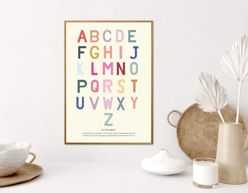Alphabet , ABC , Eco , Nursery Art , Kids Room , Art , Print , Gifts for Her , kids , Rainbow , Colour Pop , Bright