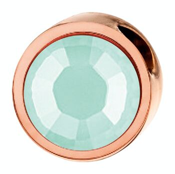 Pendentif PURE rond, 6mm, avec une pierre de la couleur de votre choix, en acier inoxydable rose 20