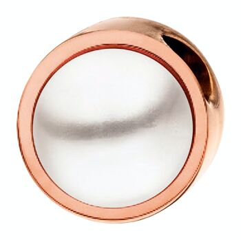 Pendentif PURE rond, 6mm, avec une pierre de la couleur de votre choix, en acier inoxydable rose 25