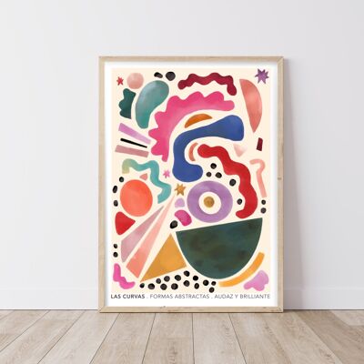 Abstract Shape Art , Abstract Print , Pink Colours Print , Colour , Living Room Print , French Print  , Wall Art  , Botanical Print , Lounge