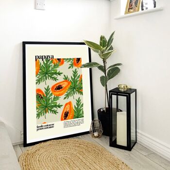 Papaye, Papaye Print, Fruit Print, Still Life, Summer Print, Français Print, Fruit, Wall Art, Tropical Print, Botanical Print 4
