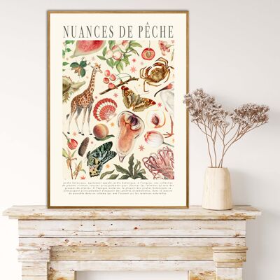 Shade of Peach , Floral Print , Print , Bedroom , Kitchen Print , French Print , Flower , Wall Art , Vintage , Botanical Print , A3 , A4 ,