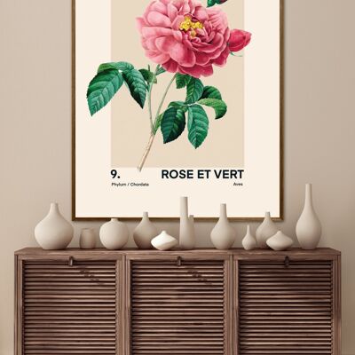 Vintage Rosendruck, Blumendruck, französischer Kunstdruck, Blumendruck, botanischer Druck, Schlafzimmer, A5, A4, A3, A2, A1, A0, Creme, Rosa, Pastell,