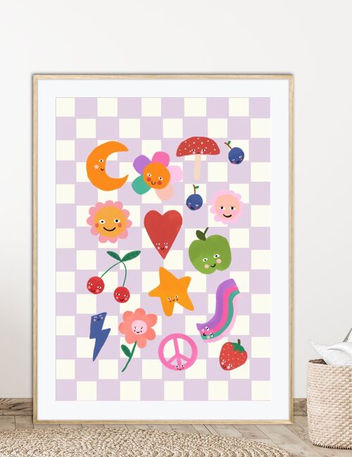 Peace and Love, Children’s Wall Art, Kids Cute Art, Sweet Nursery Picture, Cute rainbow Print, Present Baby Girl, Present for Little Girl