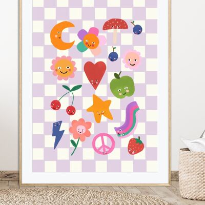 Peace and Love, Children’s Wall Art, Kids Cute Art, Sweet Nursery Picture, Cute rainbow Print, Present Baby Girl, Present for Little Girl