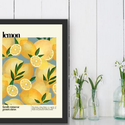 Limone , Stampa di limone , Stampa di frutta , Natura morta , Stampa estiva , Stampa francese , Frutta , Wall Art , Stampa tropicale , Stampa botanica , Limoni