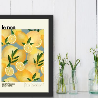 Lemon , Lemon Print , Fruit Print , Still Life , Summer Print , French Print , Fruit , Wall Art , Tropical Print , Botanical Print , Lemons