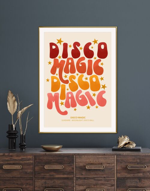 Disco Print , Wall Art , Poster , Kitchen , Colourful , A4 , A5 , A3 , Music , Groovy , Rainbow , Lyric , Retro , Funky , Bold
